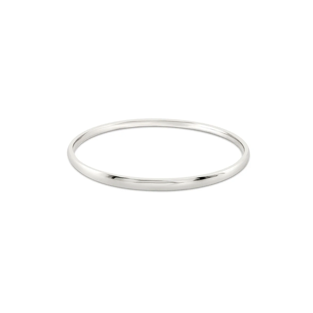 Sterling Silver 4mm Sharp Oval Golf 62mm Diameter Bangle