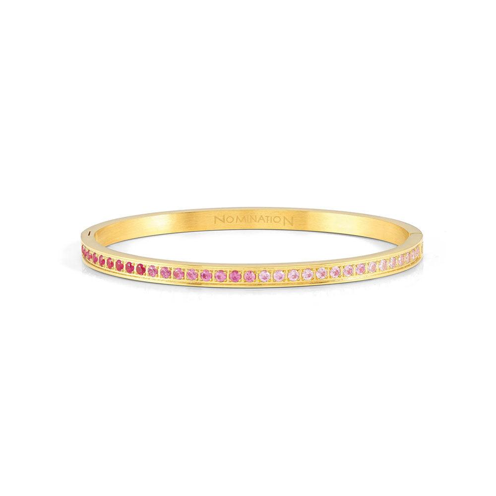 Pretty Bangles 029506/021 Gold With Gradient Pink CZ - Jamies Jewellers