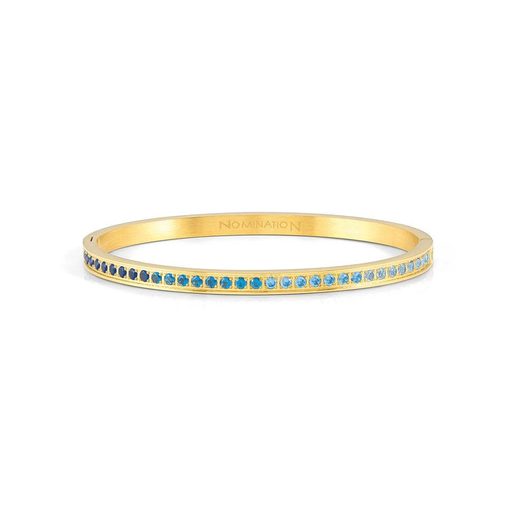 Pretty Bangles 029506/022 Gold With Gradient Blue CZ