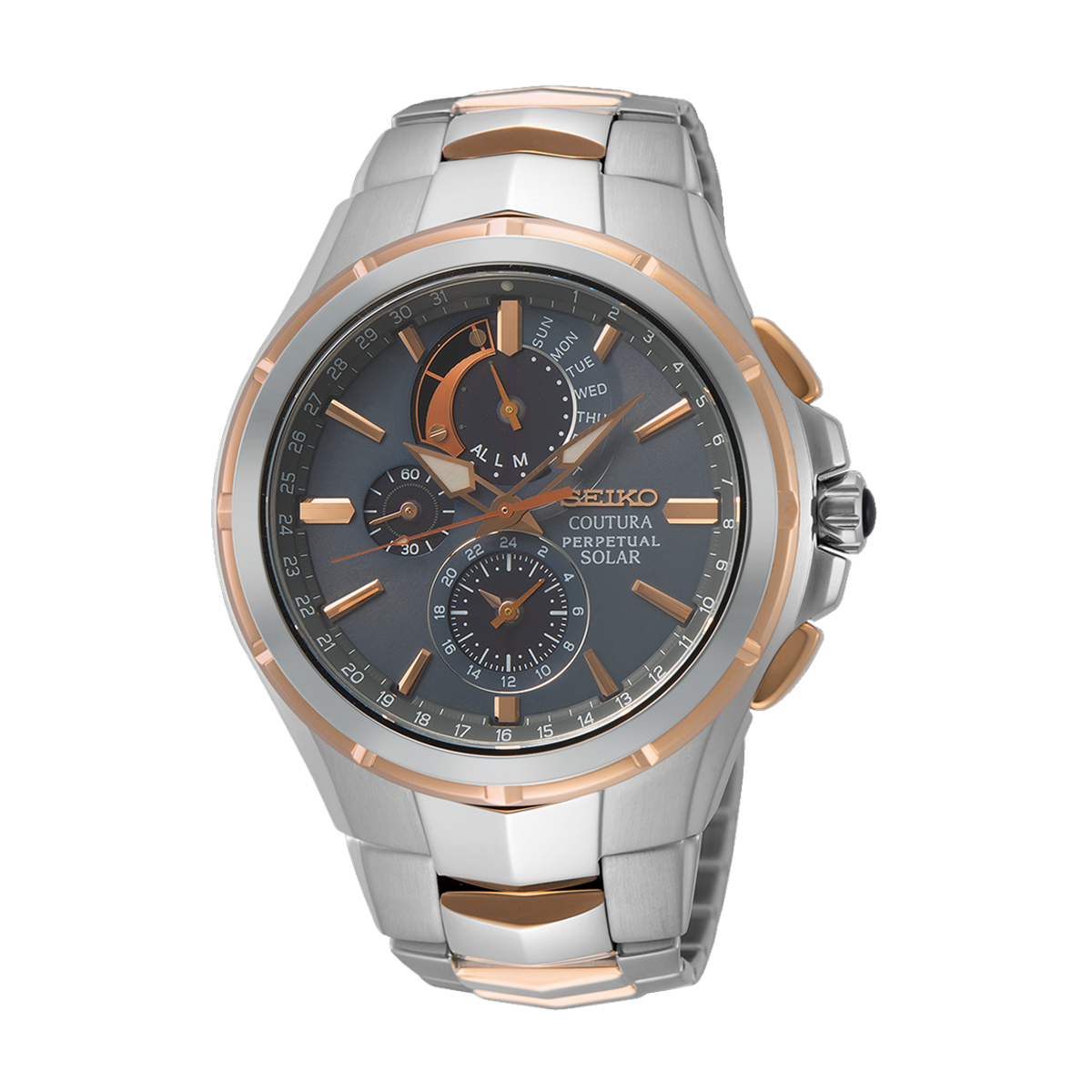SSC788P-9 - Mens Rose Gold & Steel Perpetual Calendar Coutura Solar Watch