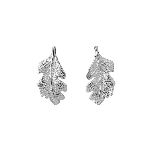 Sterling Silver Leaf Stud Earrings
