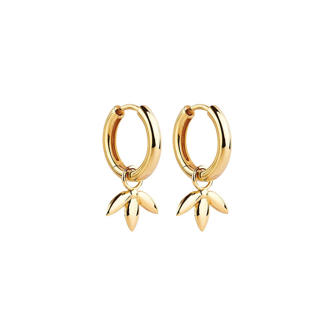 Yellow Gold Tea-Leaf Earring - Jamies Jewellers
