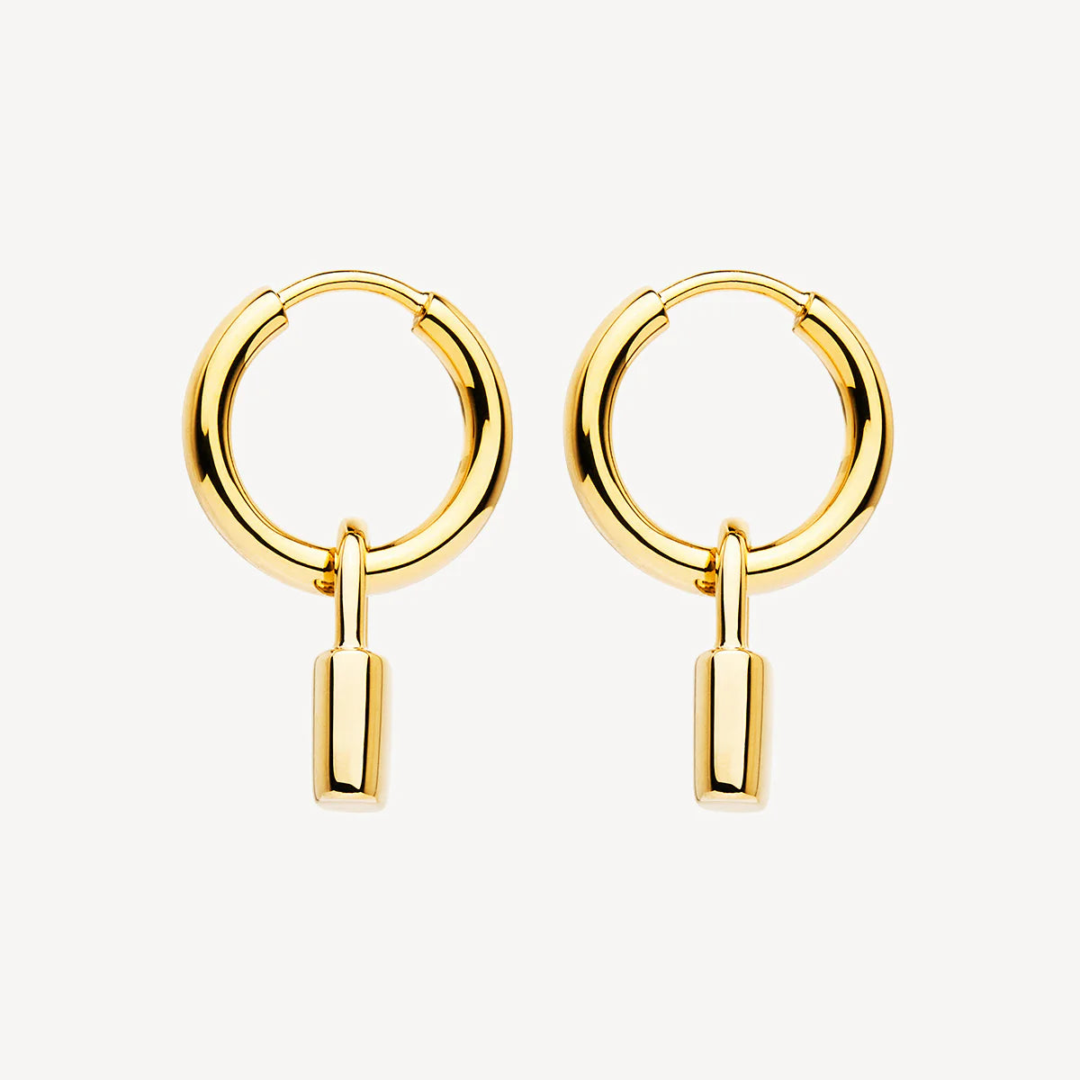 Love Lock Huggie Earrings - Gold Plated