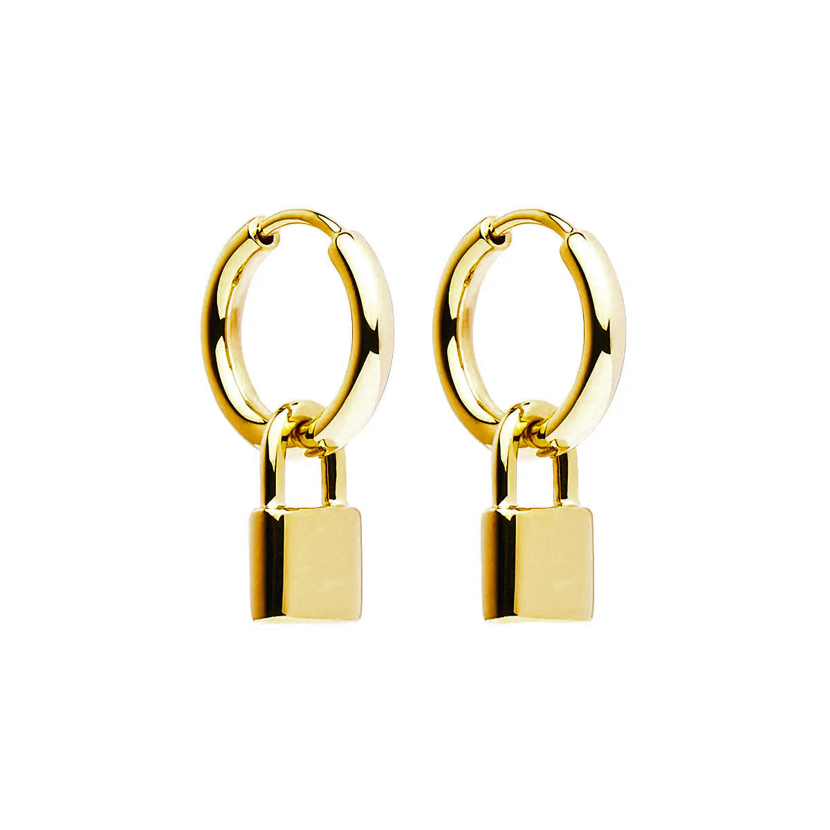 Love Lock Huggie Earrings - Gold Plated