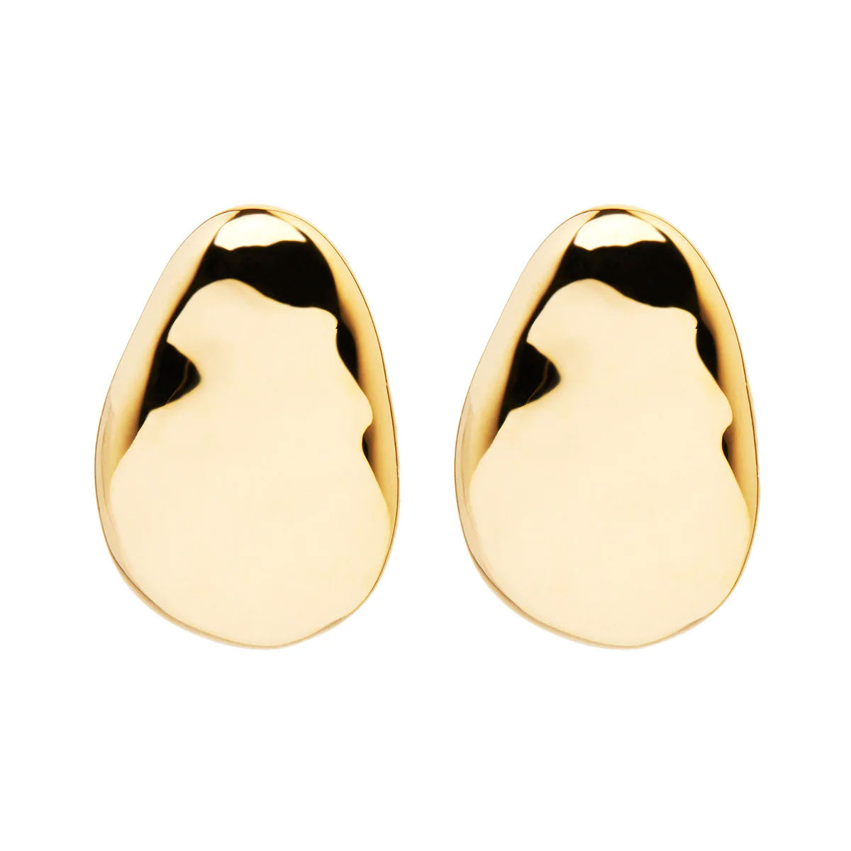 Pebblestone Stud Earrings - Gold Plated