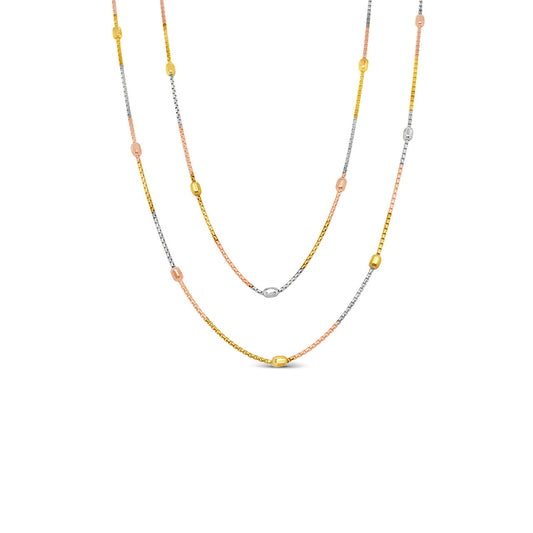 45cm Tri Colour Gold Plated CHL1902 Box Chain