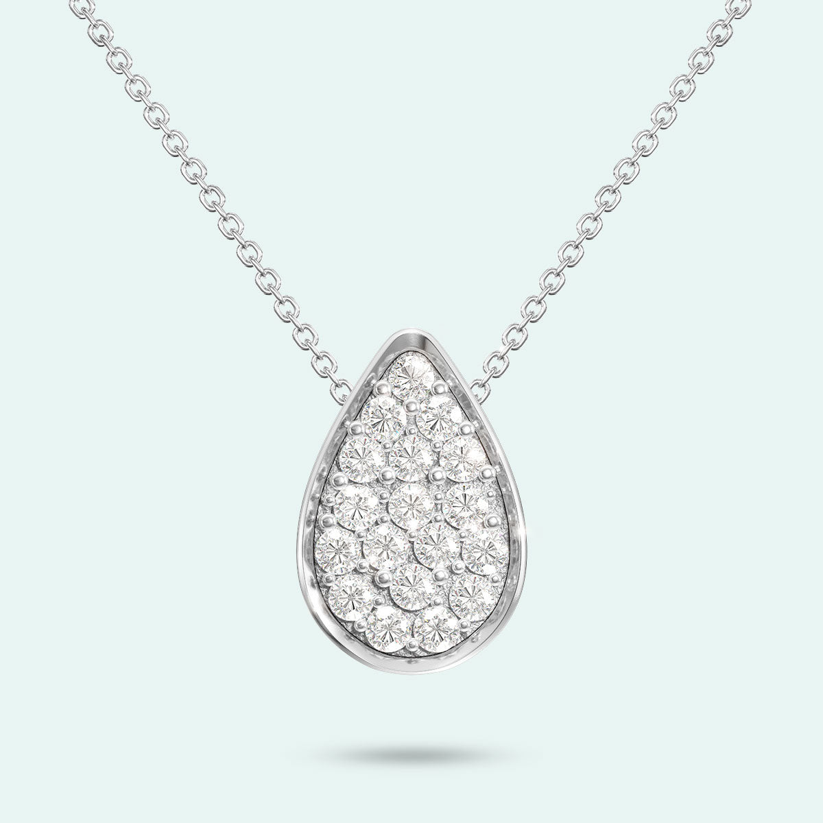 Sterling Silver The Full Love Drop Crystal Pendant