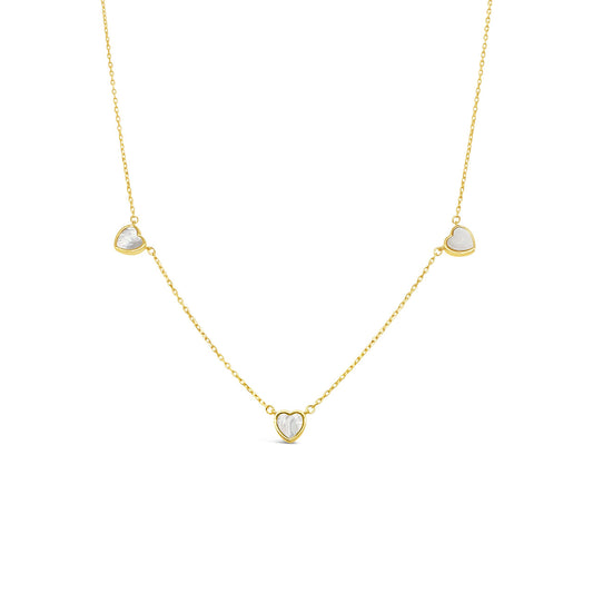 9k Yellow Gold Mother of Pearl Heart Necklace