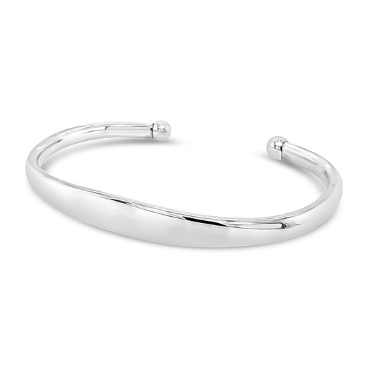 Sterling Silver Large Heavy Mens Tension Bangle