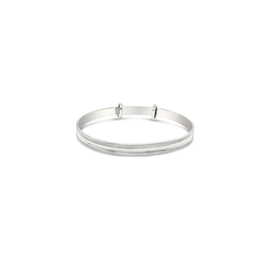 Sterling Silver Babies Roped Edge Expanding Christening Bangle