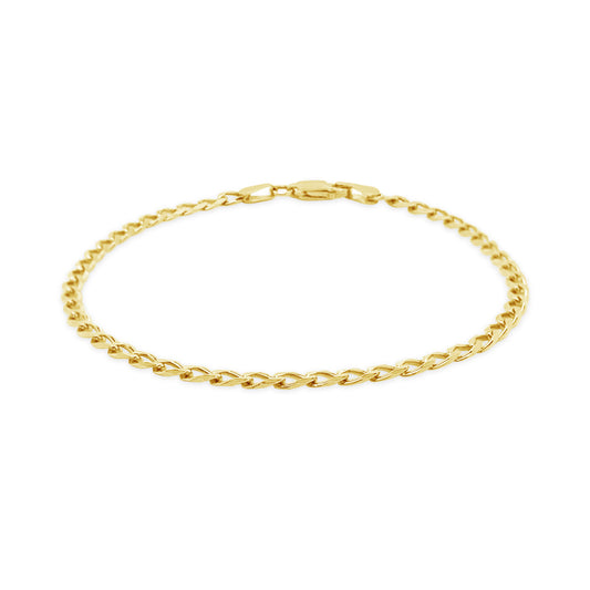 9k Yellow Gold 19cm Open Curb Bracelet