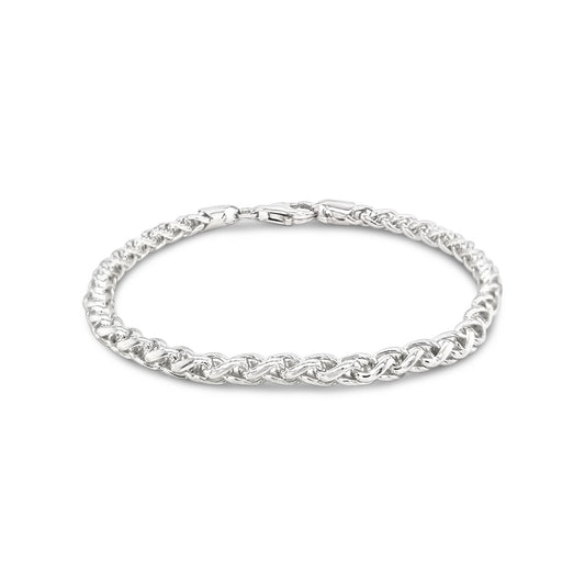19cm Sterling Silver  Wheat Bracelet
