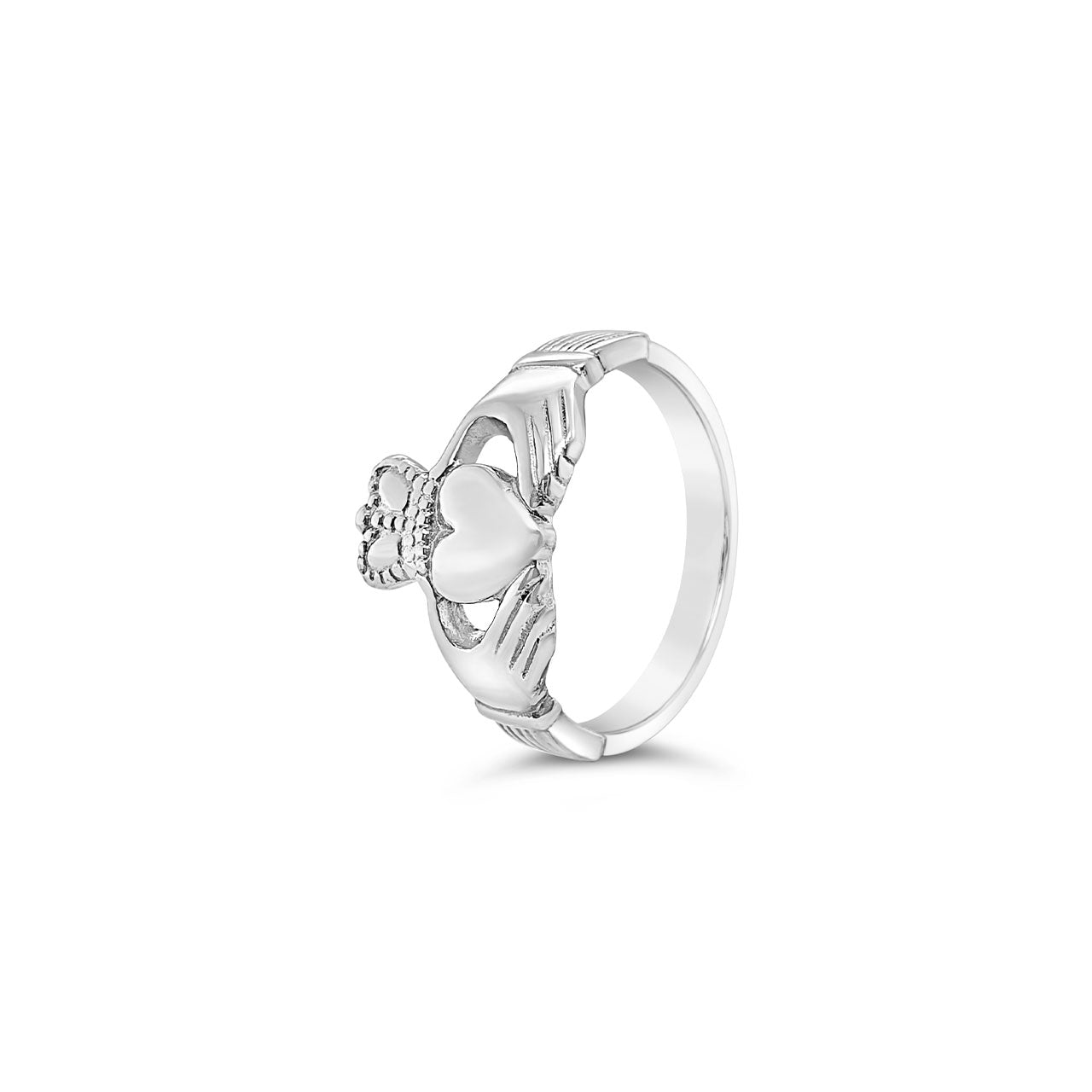 Sterling Silver Plain Claddagh Ring - Size N 1/2