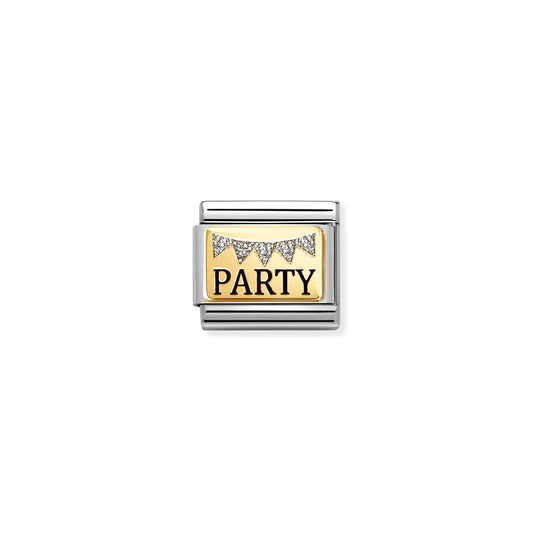 Composable Classic Link 030289/09 Party With Glitter In 18K Gold With Enamel