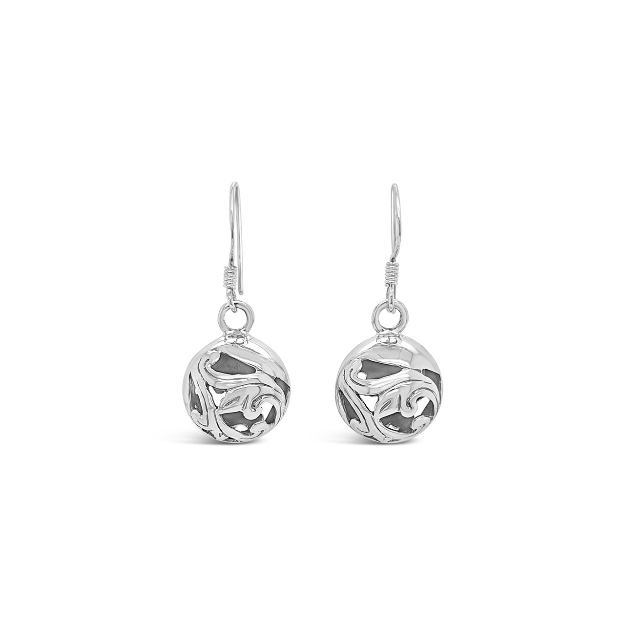 Sterling Silver Filigree Ball Drop Earrings