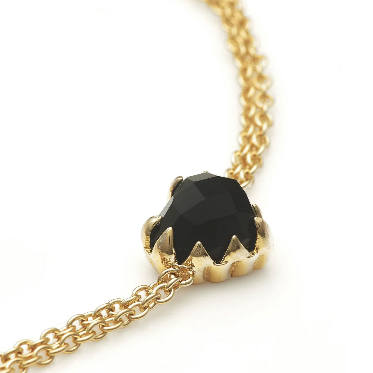 Love Claw Bracelet Onyx - Gold Plated