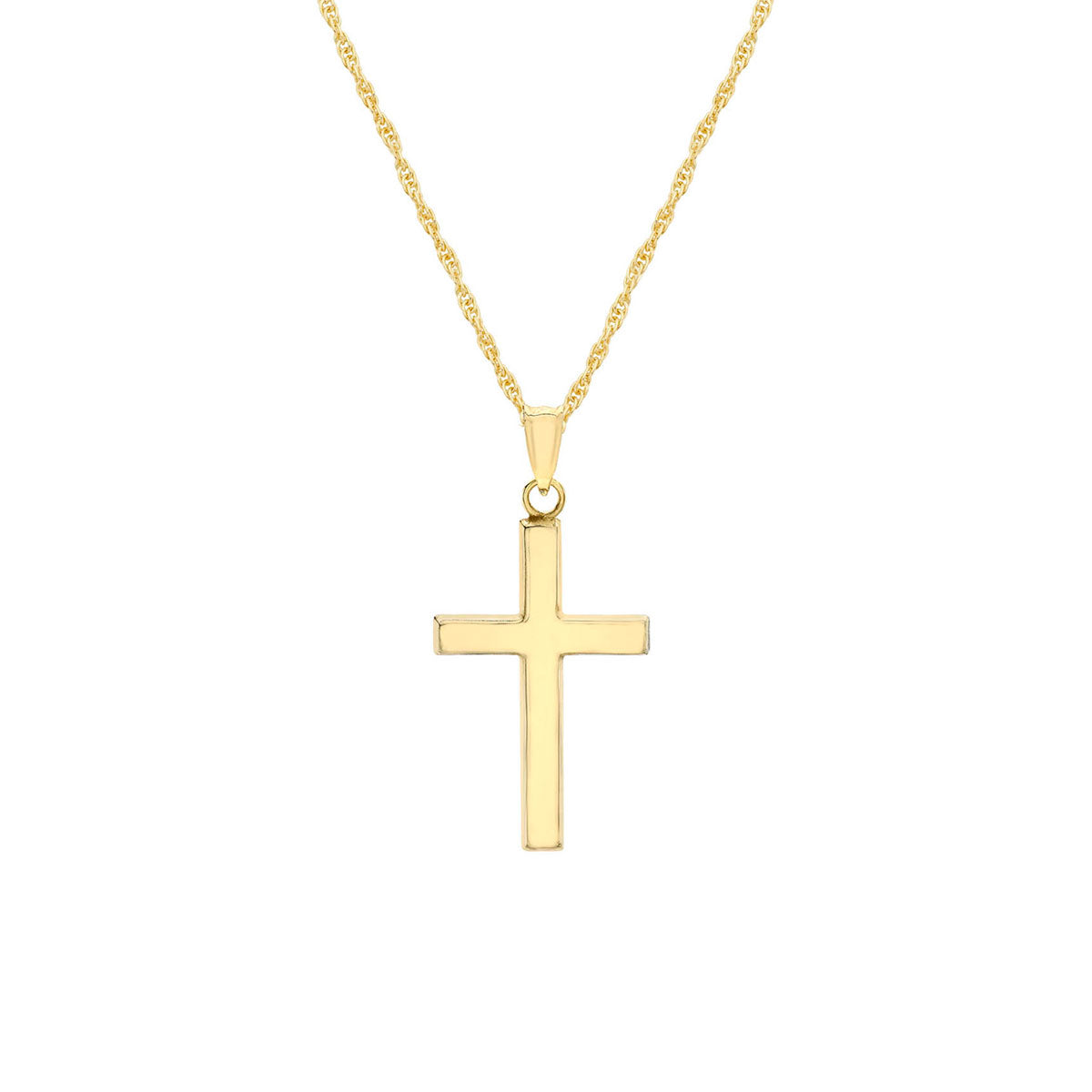 9k Yellow Gold 25mm Cross Pendant