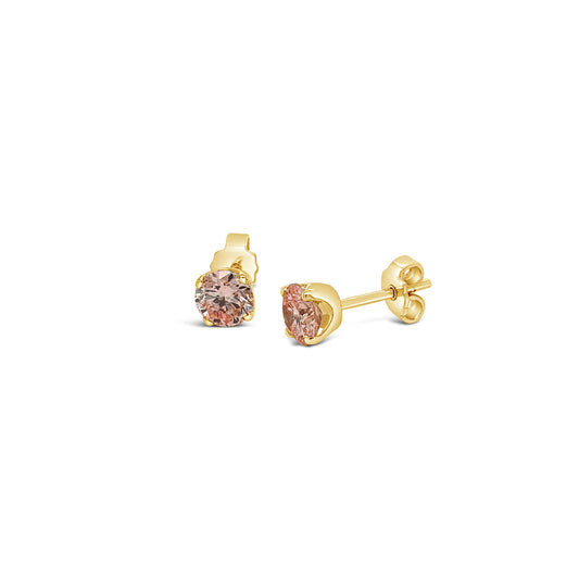 9k Yellow Gold 1.21ct Pink Lab Grown Diamond Stud Earrings