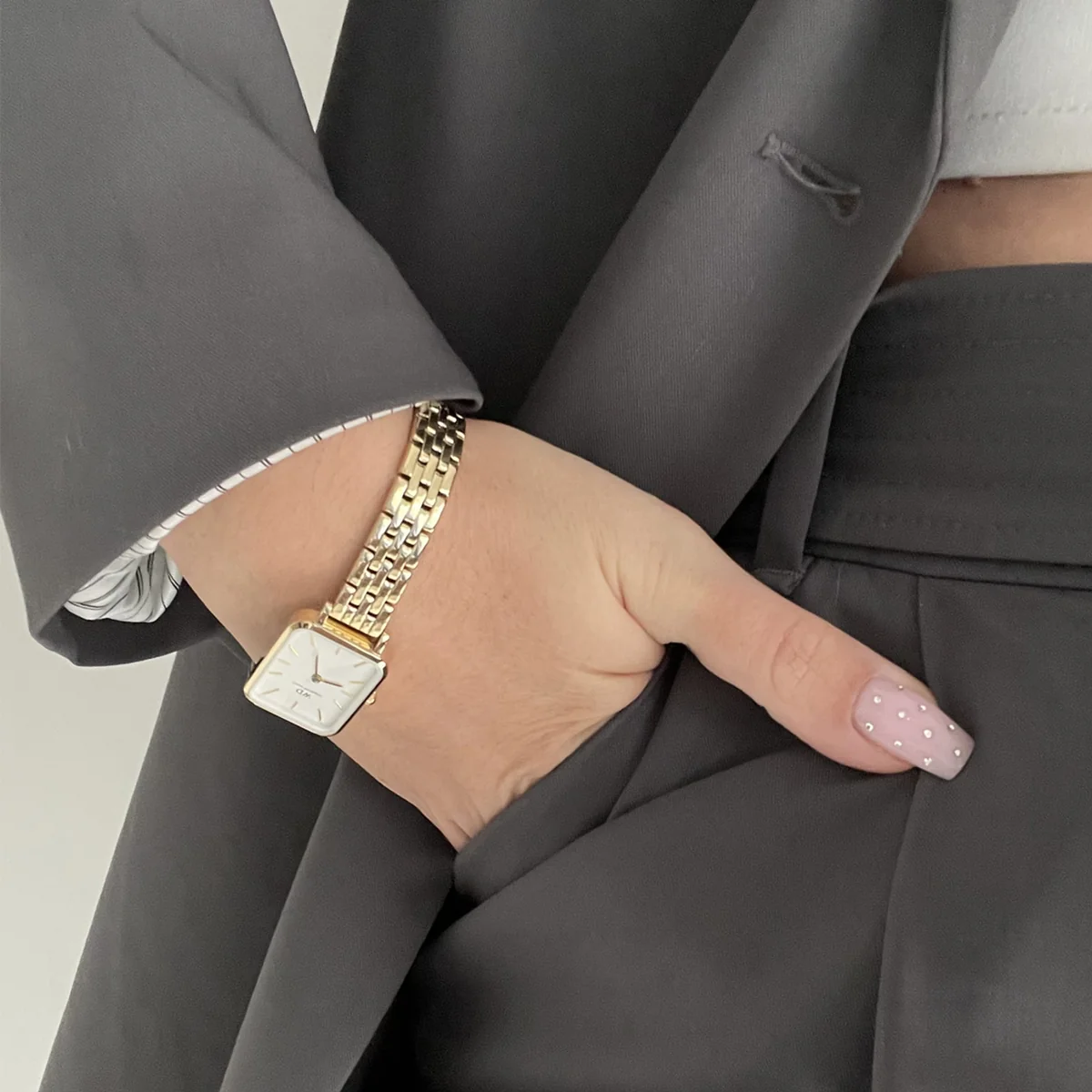 Quadro 5-Link Evergold Watch