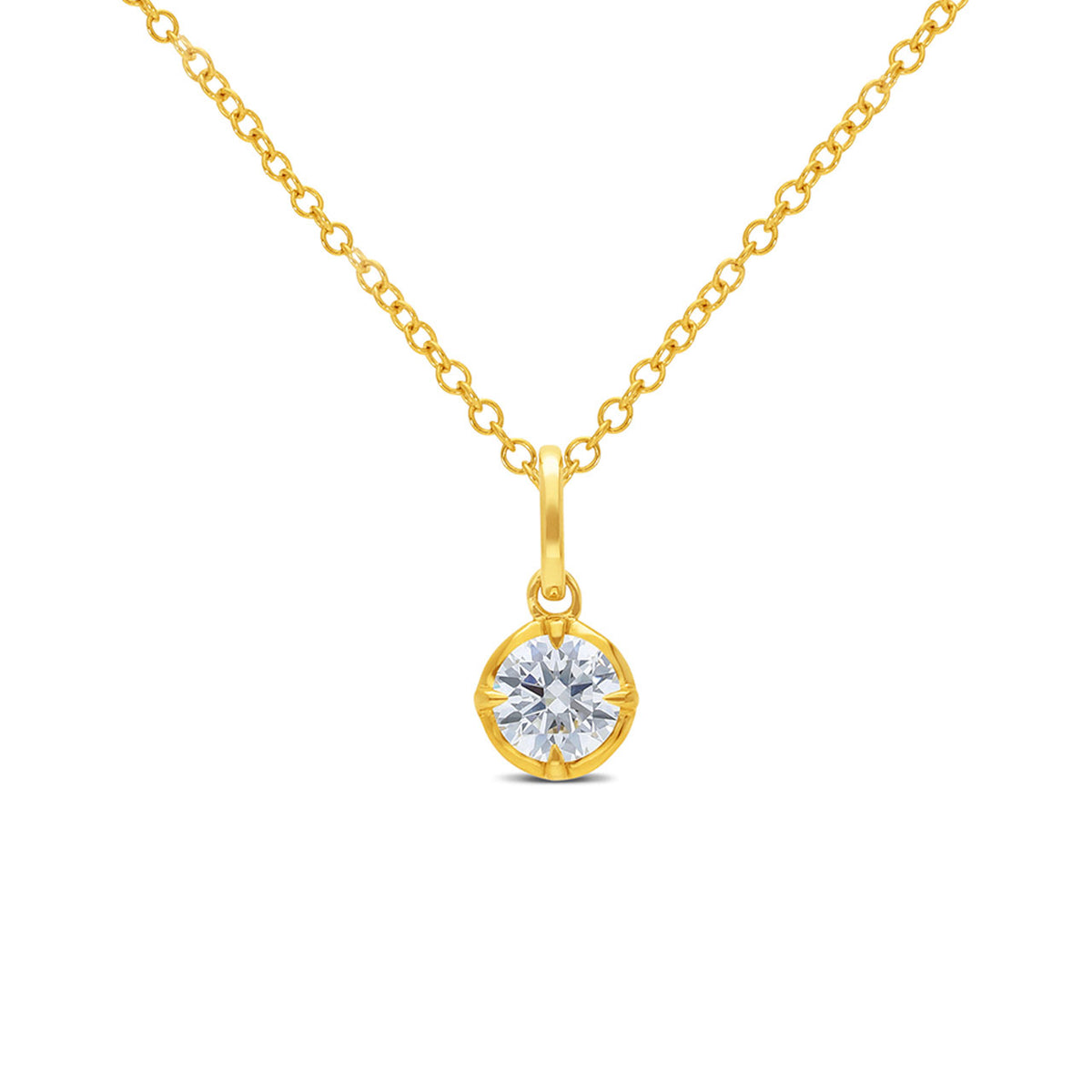 9k Yellow Gold Lab Diamond 0.50ct Solitaire Pendant