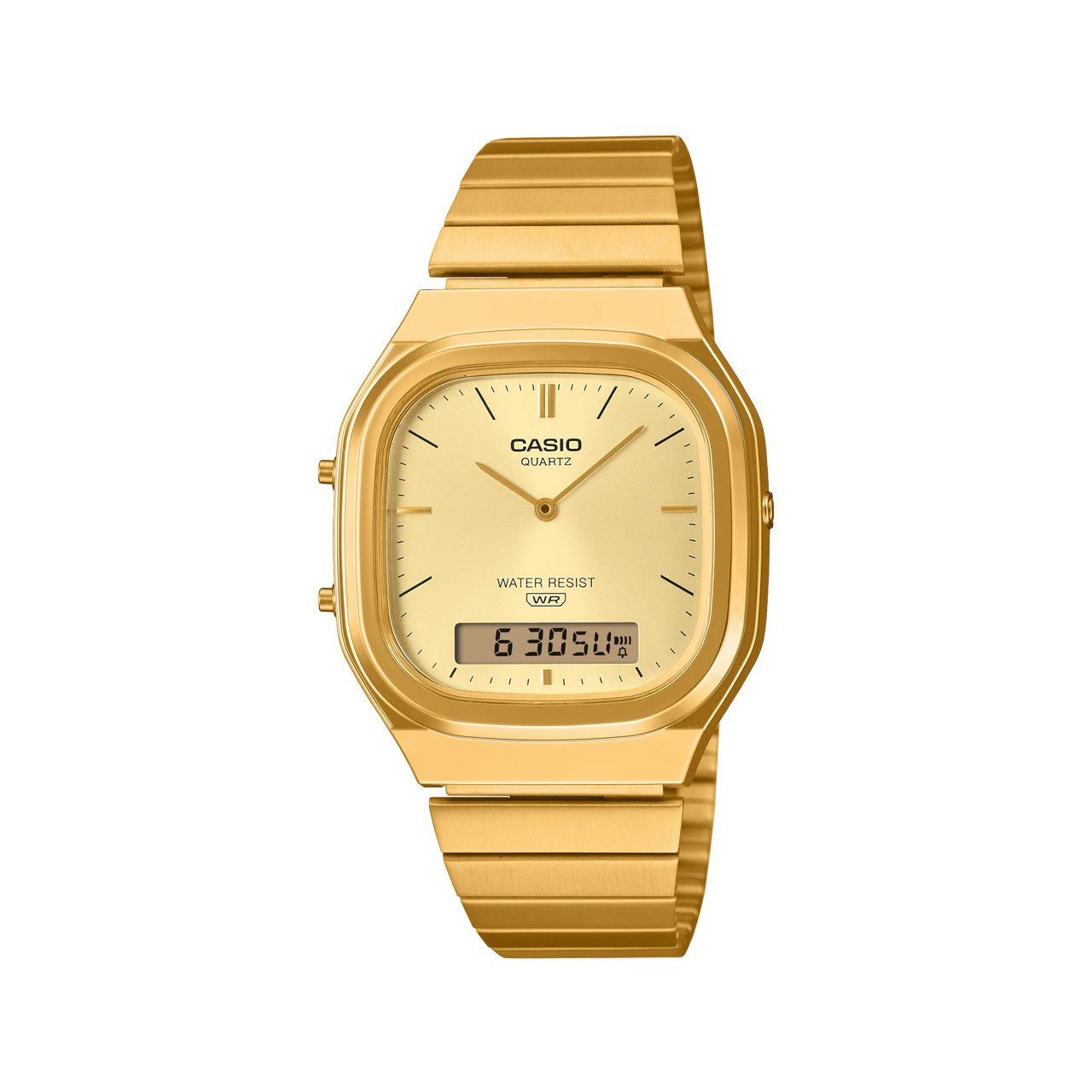 Casio Vintage Square Retro Duo Silver Dial Watch - AQ240E-3A