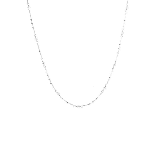 Dotty Necklace Crystal Quartz + Silver