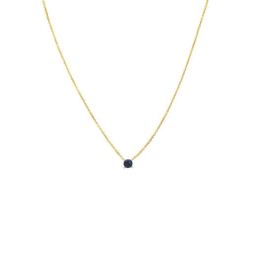 9k Yellow Gold Sapphire Drop Necklace