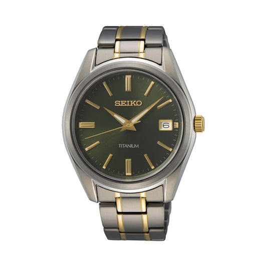 Seiko - SUR377P Mens Two Tone Titanium Dress Watch