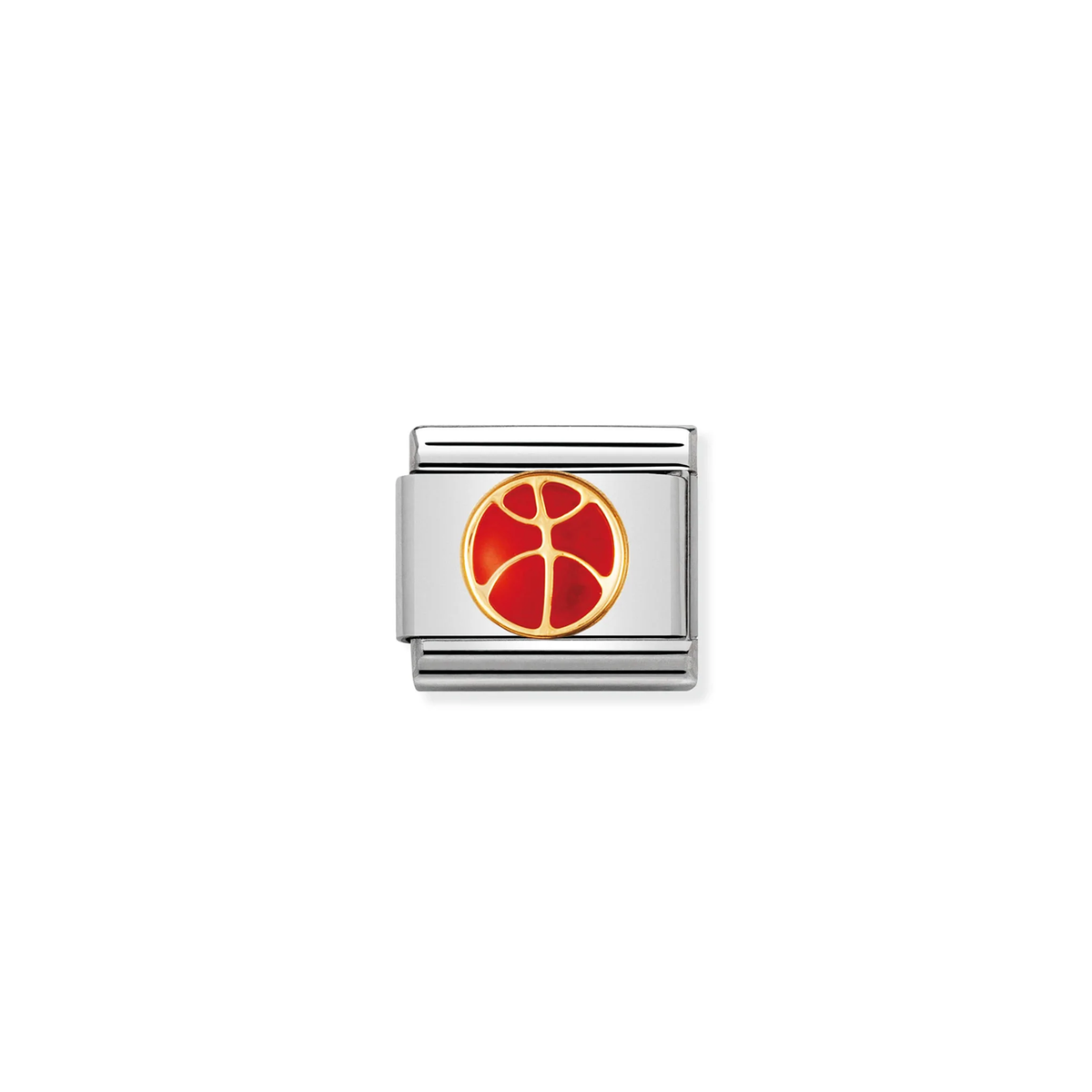 Composable Classic Link 030203/08 Basketball In 18k Gold & Enamel