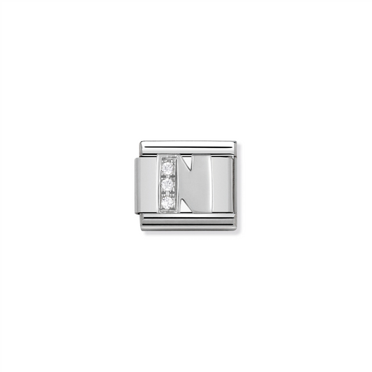 Composable Classic Link 330301/14 Letter N In Silver & Stones