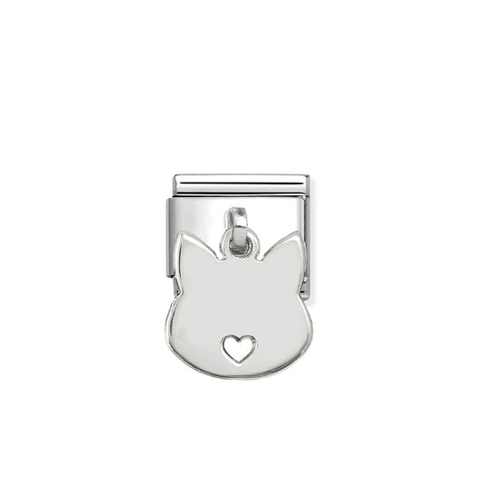 Composable Classic Link 331801/15 Cat Engraving Pendant Charm In Silver