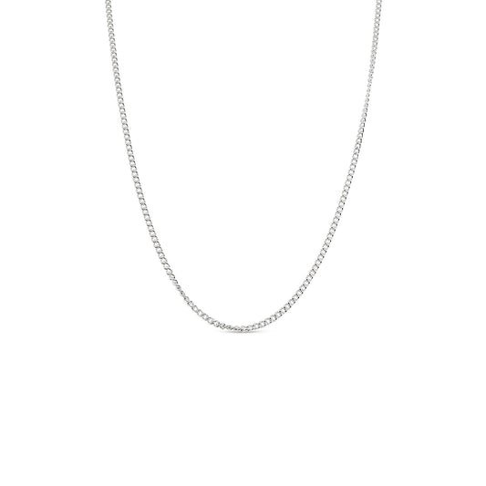 45cm Sterling Silver C60 Plain Curb Chain