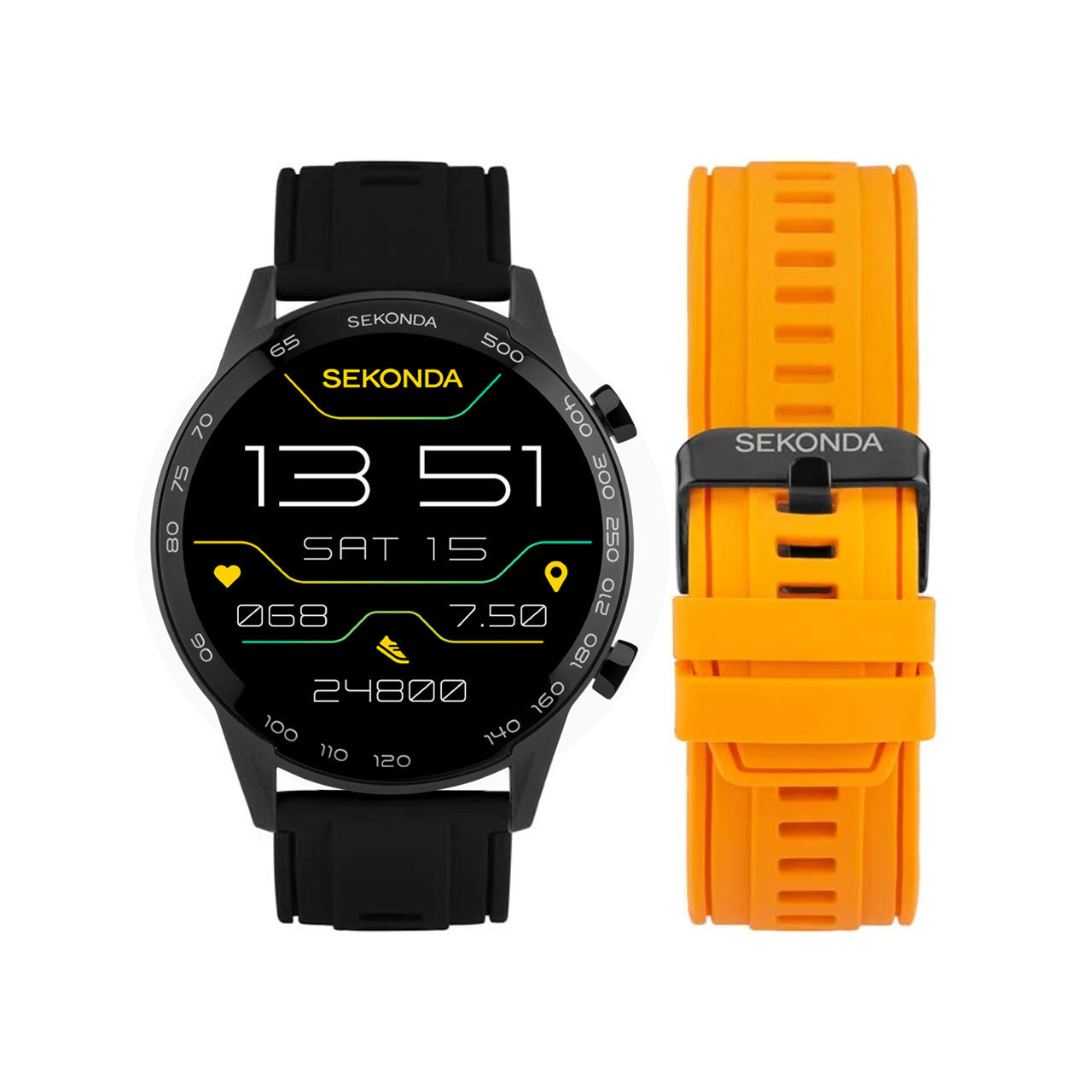 Sekonda Active Plus Smart Watch | Black Alloy Case & Black Silicone Strap | 30179