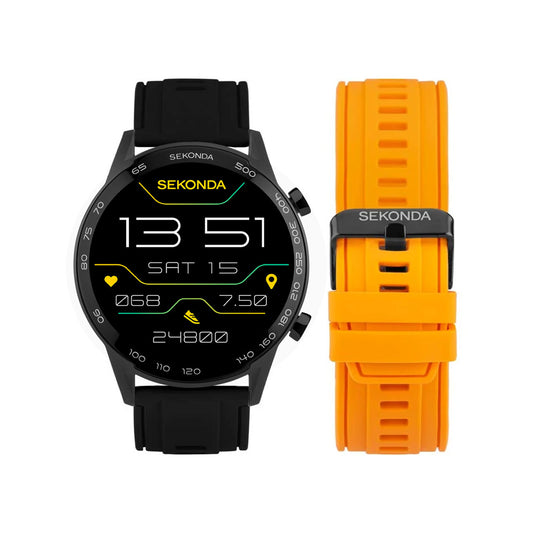Sekonda Active Plus Smart Watch | Black Alloy Case & Black Silicone Strap | 30179