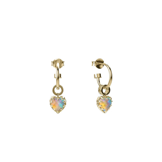 Love Claw Anchor Earrings Bello Opal - Gold Plated