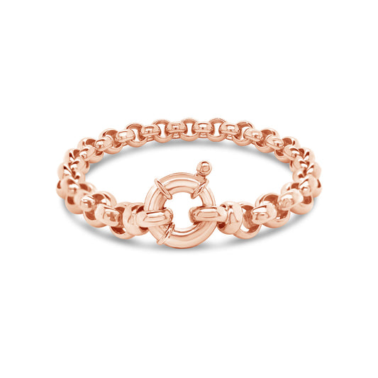 9k Rose Gold Round Belcher Bracelet