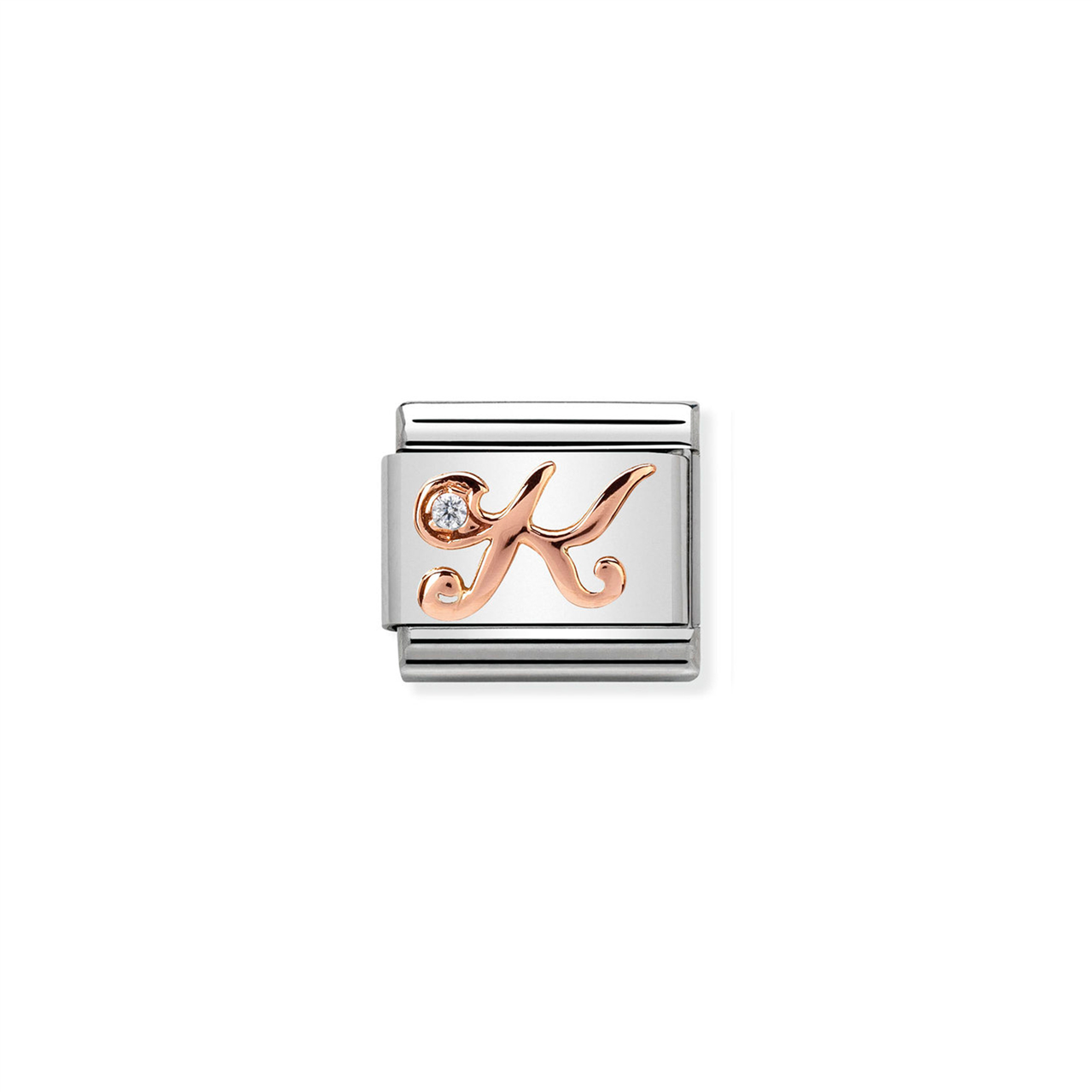 Composable Classic Link 430310/11 Letter K in Rose Gold & CZ