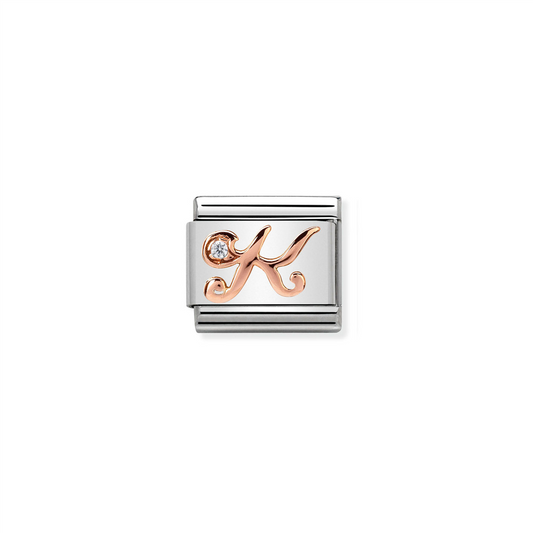 Composable Classic Link 430310/11 Letter K in Rose Gold & CZ