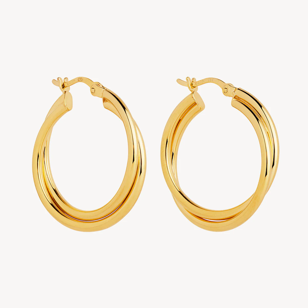 Duet Hoop Earrings - Gold Plated