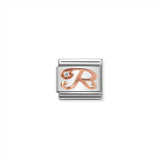 Composable Classic Link 430310/18 Letter R in Rose Gold & CZ
