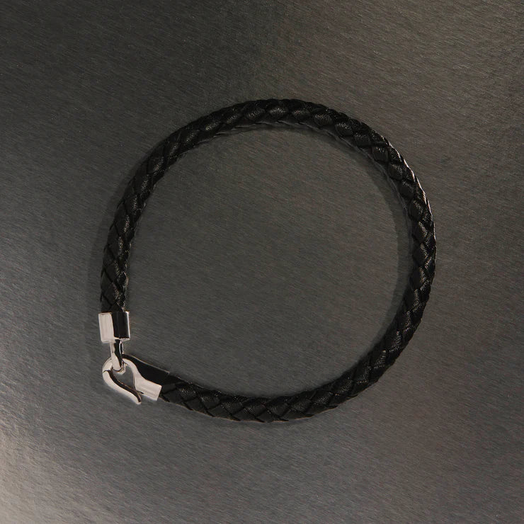 The Mariner Men’s Plaited Leather and Steel Bracelet