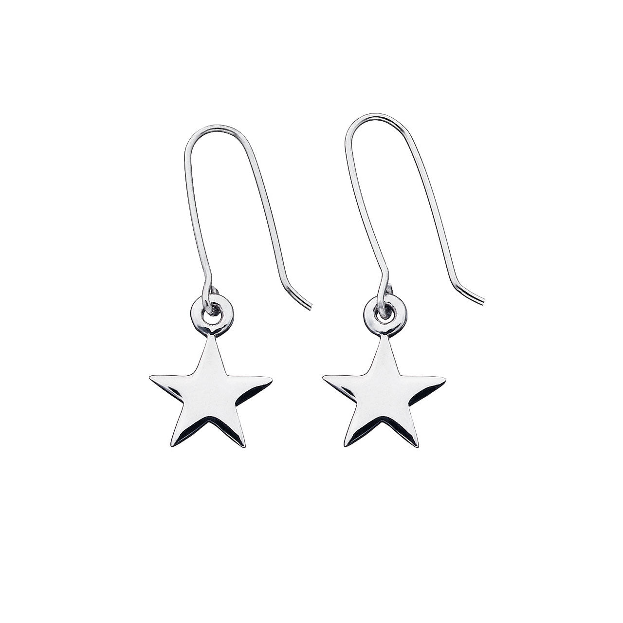 Sterling Silver Star Drop Earrings