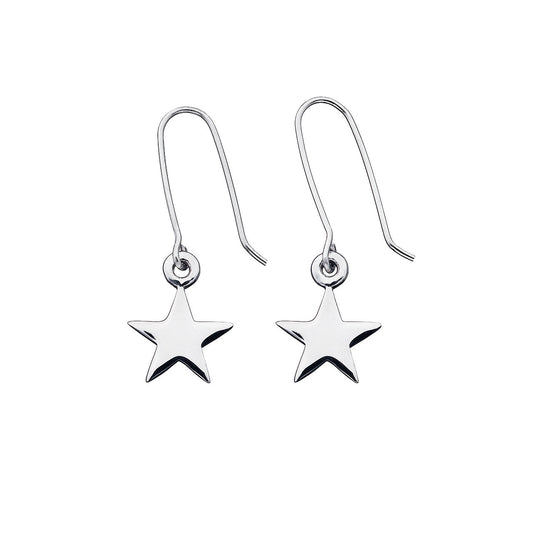 Sterling Silver Star Drop Earrings