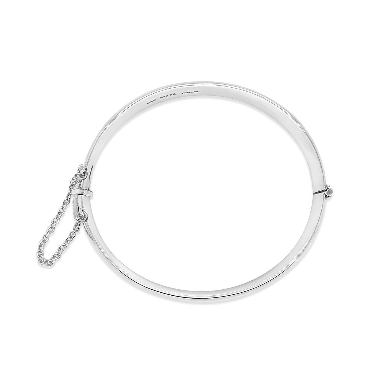 Sterling Silver Traditional Solid Plain 12mm Hinged Bangle