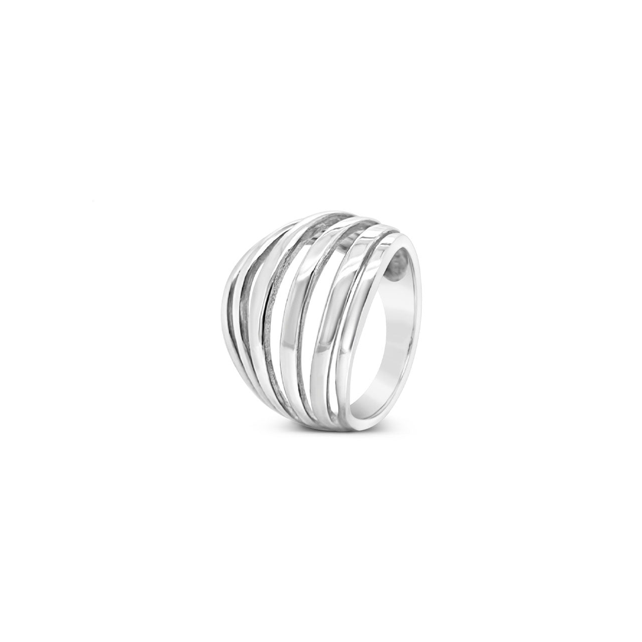 Sterling Silver 7 Band Dome Ring