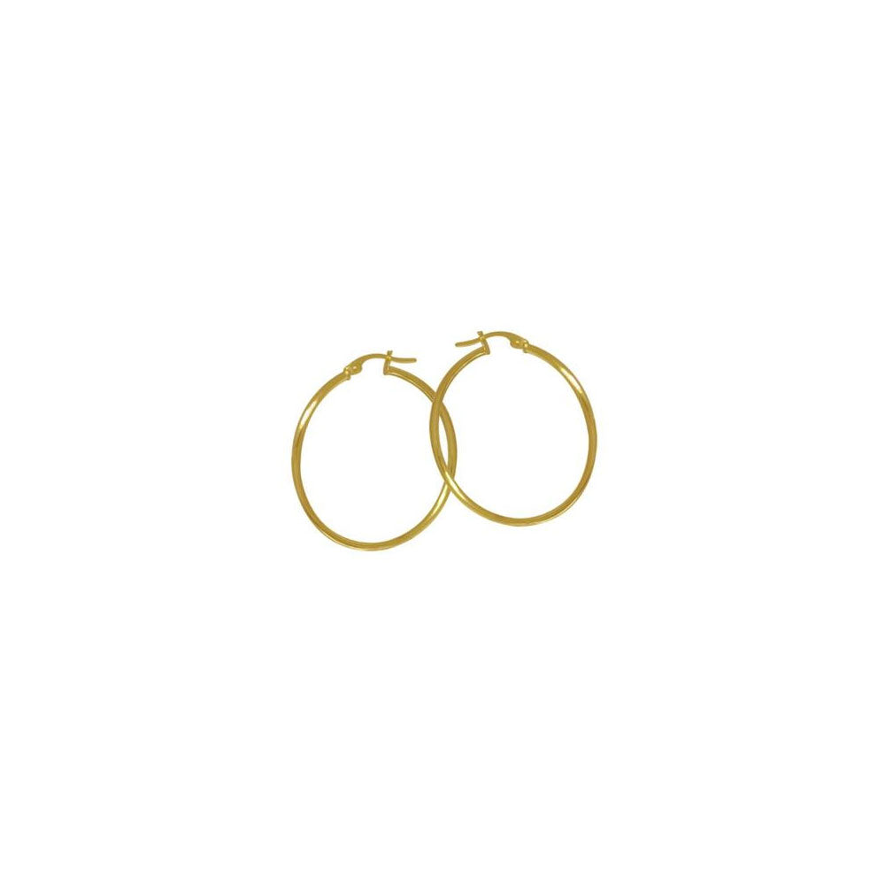 9k Yellow Gold 28mm Round Hoop Earrings