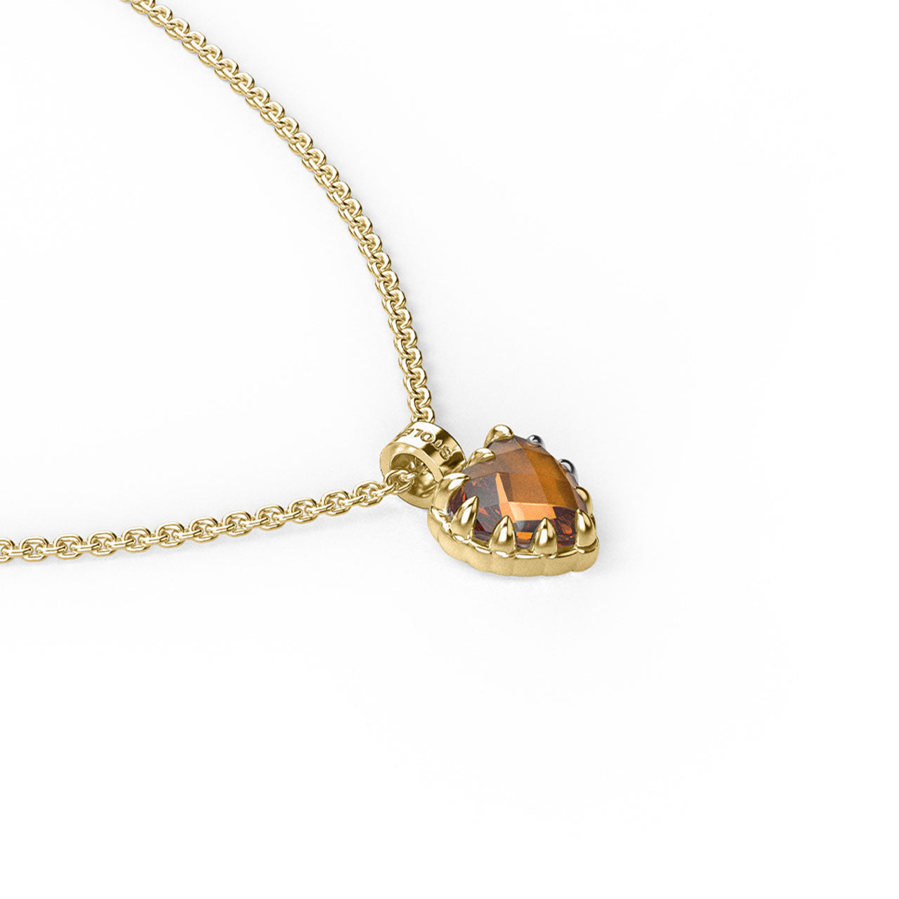 Love Claw Necklace Citrine - Gold Plated