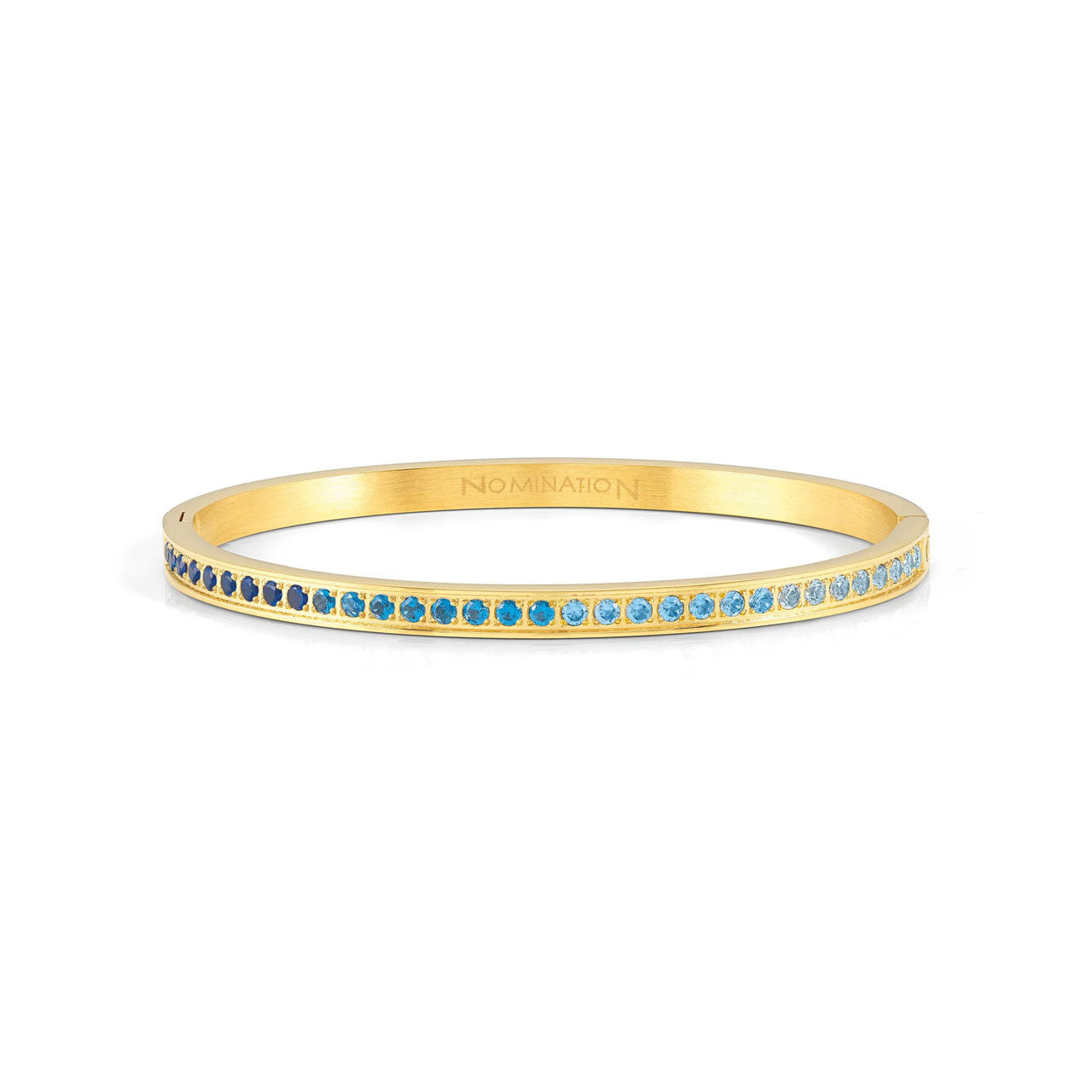 Pretty Bangles 029505/06/022 Gold With Gradient Blue CZ - Size Small