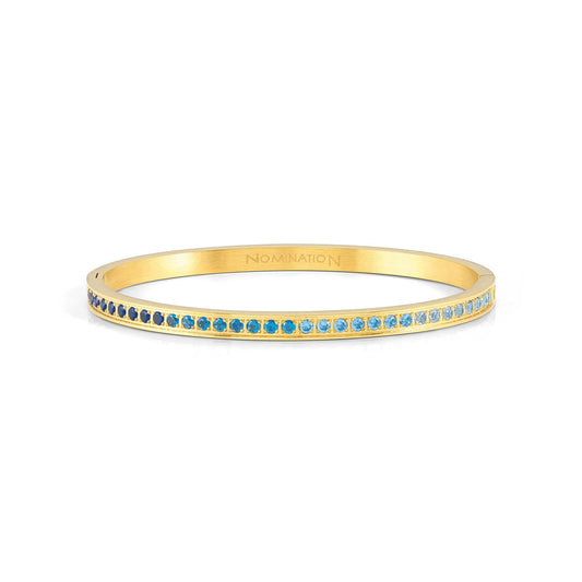 Pretty Bangles 029505/06/022 Gold With Gradient Blue CZ - Size Small