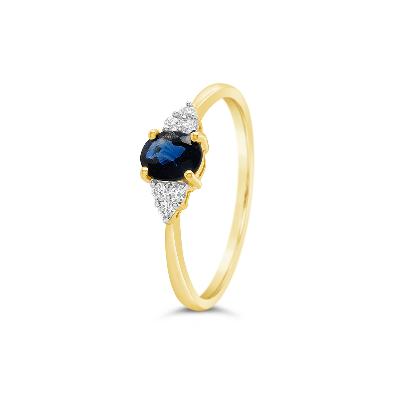 9k Yellow Gold Sapphire & Diamond Dress Ring